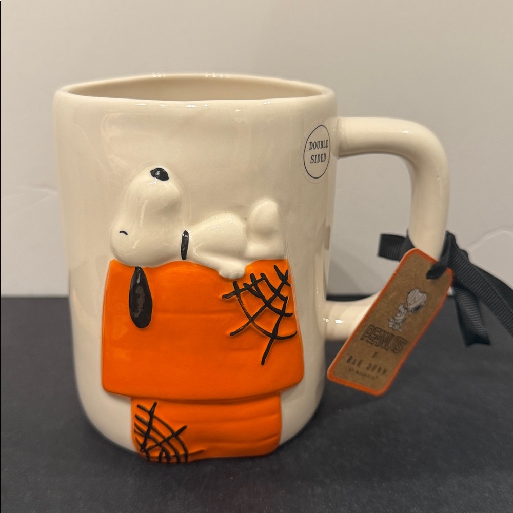 Rae Dunn Peanuts Snoopy 2025 Halloween CAUGHT IN YOUR WEB Mug New with tags!